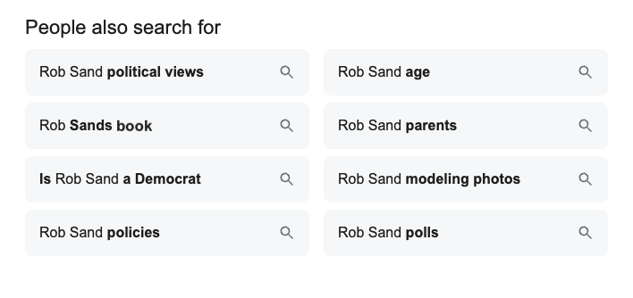 Rob Sand Google search results.